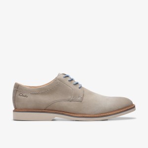 Clarks Atticus LT Kanten Grey Nubuck Nette Schoenen Heren Grijs | 0126374-NF