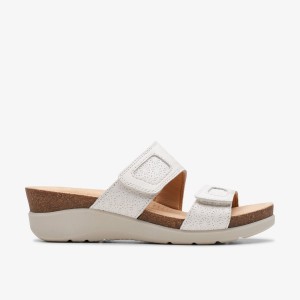 Clarks Calenne Maye White Leather Sandalen Dames Wit | 4369582-SU
