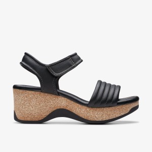 Clarks Chelseah Gem Black Leather Sandalen Dames Zwart | 4925876-AG