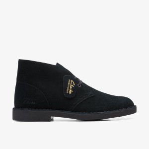 Clarks Desert Boot Evo Black Suede Nette Schoenen Heren Zwart | 9187304-DB