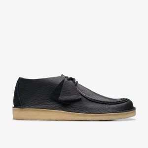 Clarks Desert Nomad Black Leather Woestijnlaarzen Heren Zwart | 5763120-CZ
