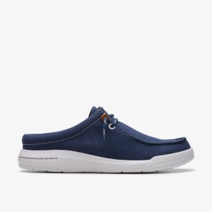 Clarks Driftlite Surf Navy Canvas Slip On & Loafers Heren Donkerblauw | 2960438-JN