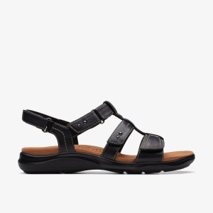 Clarks Kitly Step Black/Black Sandalen Dames Zwart Zwart | 8270516-KX