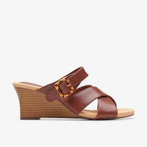 Clarks Kyarra Judi Tan Sleehakken Dames Bruin | 5324816-ZG