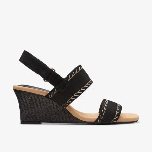 Clarks Kyarra Rose Black Nubuck Sleehakken Dames Zwart | 3269840-VL
