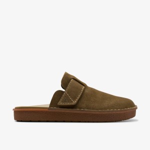 Clarks Litton Mule Oakwood Suede Sandalen Heren Oakwood | 4879056-OU