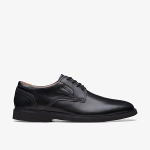 Clarks Malwood Lace Black Leather Nette Schoenen Heren Zwart | 1695472-IM