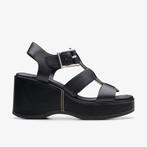 Clarks Manon Cove Black Leather Sleehakken Dames Zwart | 1623870-LG