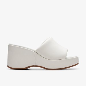 Clarks Manon Glide Off White Leather Sleehakken Dames Wit | 9281605-PH