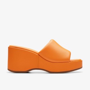 Clarks Manon Glide Orange Leather Sleehakken Dames Oranje | 5602871-MR