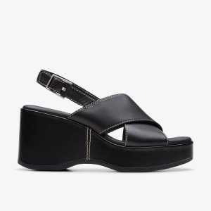 Clarks Manon Wish Black Leather Sleehakken Dames Zwart | 8546712-WO