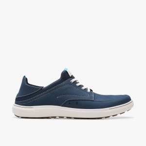 Clarks Mapstone Easy Navy Nubuck Sneakers Heren Donkerblauw | 0632957-PZ