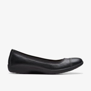 Clarks Meadow Opal Black Leather Slip Ons Dames Zwart | 3784956-LB
