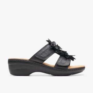 Clarks Merliah Raelyn Black Leather Sleehakken Dames Zwart | 0247591-TY