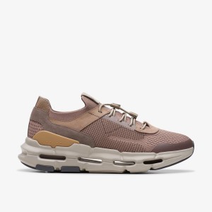 Clarks NXE Knit Pebble Combination Sneakers Heren Pebble | 7568102-SF