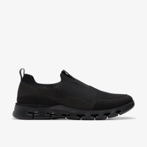 Clarks Nature X Ease Black Combination Sneakers Heren Zwart | 2643791-KV