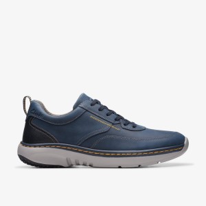 Clarks Pro Lace Navy Leather Sneakers Heren Donkerblauw | 7283401-ZU