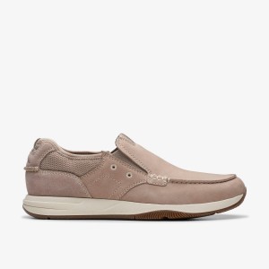 Clarks Sailview Step Light Grey Nubuck Slip On & Loafers Heren Lichtgrijs | 8632041-TC
