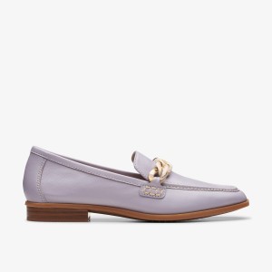 Clarks Sarafyna Iris Lilac Leather Slip Ons Dames Paars | 2341568-UH