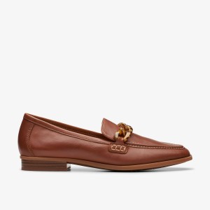 Clarks Sarafyna Iris Tan Leather Slip Ons Dames Bruin | 1523748-KP