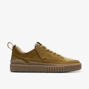 Clarks Somerset Lace Light Olive Suede Sneakers Heren Lichtolijfgroen | 5907842-XI
