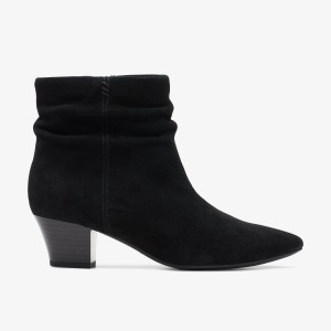 Clarks Teresa Skip Black Suede Laarzen Dames Zwart | 2753918-ZW