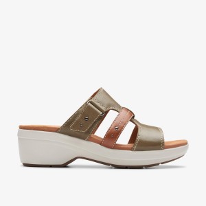 Clarks Tuleah Jane Olive Combination Sandalen Dames Olijfgroen | 7245018-SE