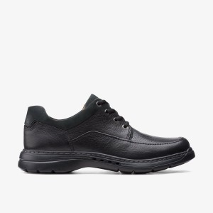 Clarks Un Brawley Lace Black Leather Nette Schoenen Heren Zwart | 4095163-EH