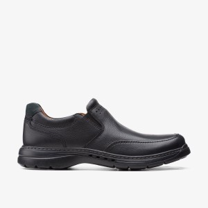 Clarks Un Brawley Step Black Leather Nette Schoenen Heren Zwart | 3852476-OD
