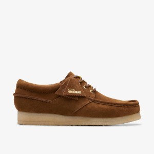Clarks Wallabee Boat Cola Suede Wallabees Heren Cola | 8253967-CD