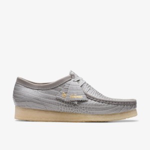 Clarks Wallabee Grey Crocodile Print Wallabees Heren Grijs | 9483651-QO