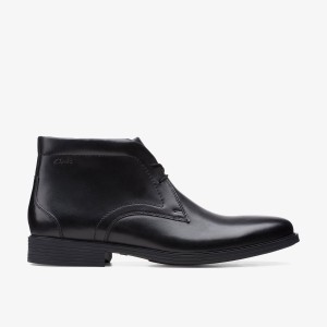 Clarks Whiddon Mid Black Nette Schoenen Heren Zwart | 6150384-WL